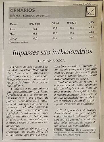 Coluna Cenários Folha de S. Paulo